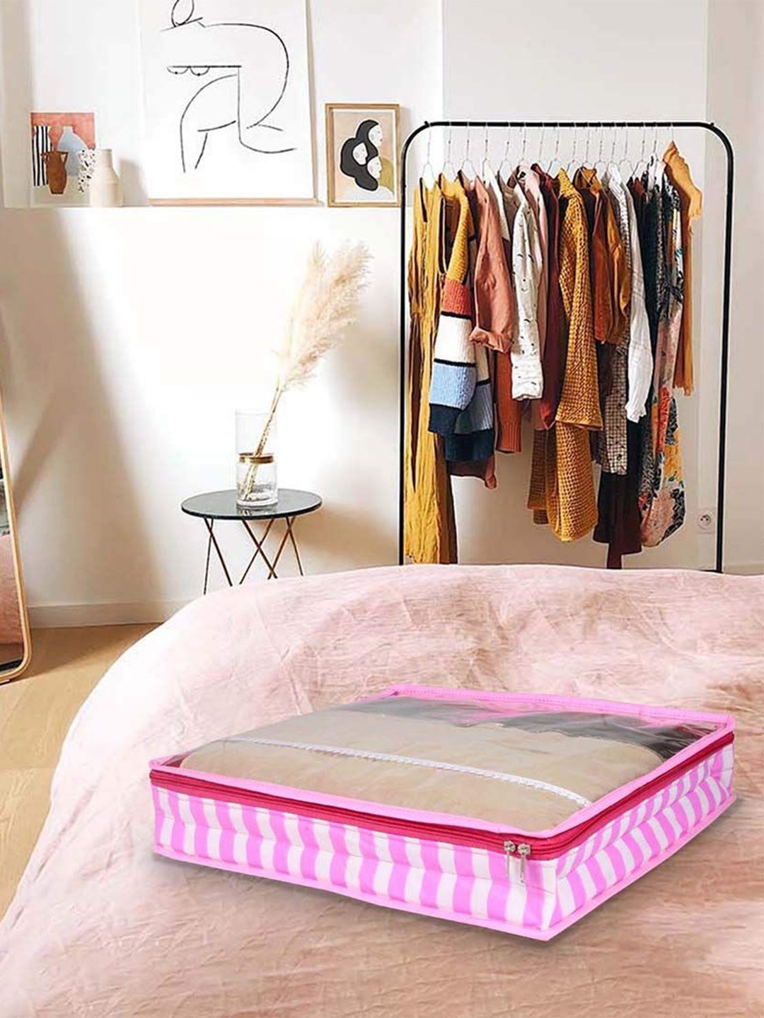 

prettykrafts Pink & White 9 Pieces Multi Utility Organisers