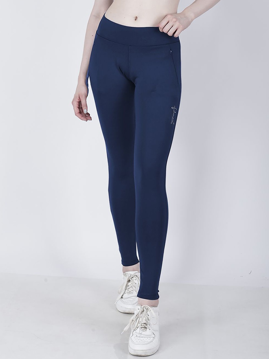 

FILMAX ORIGINALS Women Solid Ankle-Length Tights, Navy blue