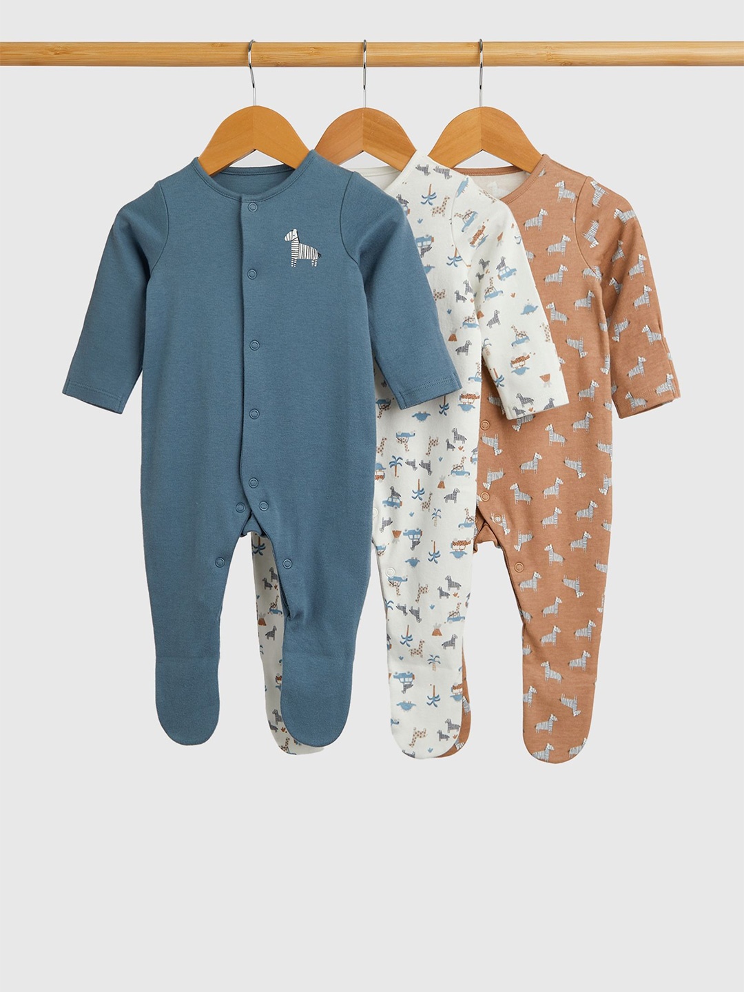 

mothercare Boys Pack of 3 Printed Sleepsuit, Yellow