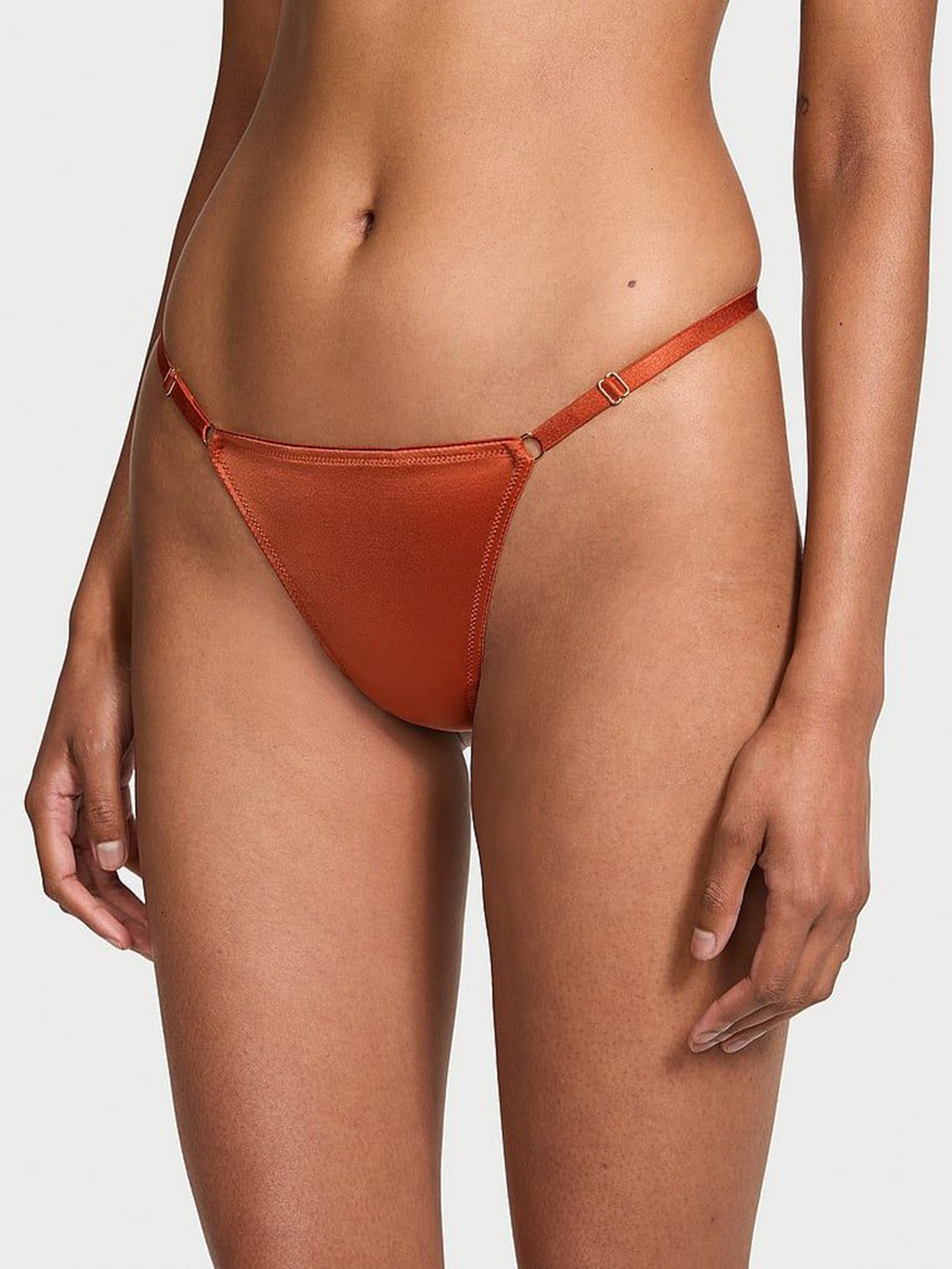 

Victoria's Secret Seamless Low-Rise Adjustable Thongs Briefs1122178421F3, Brown