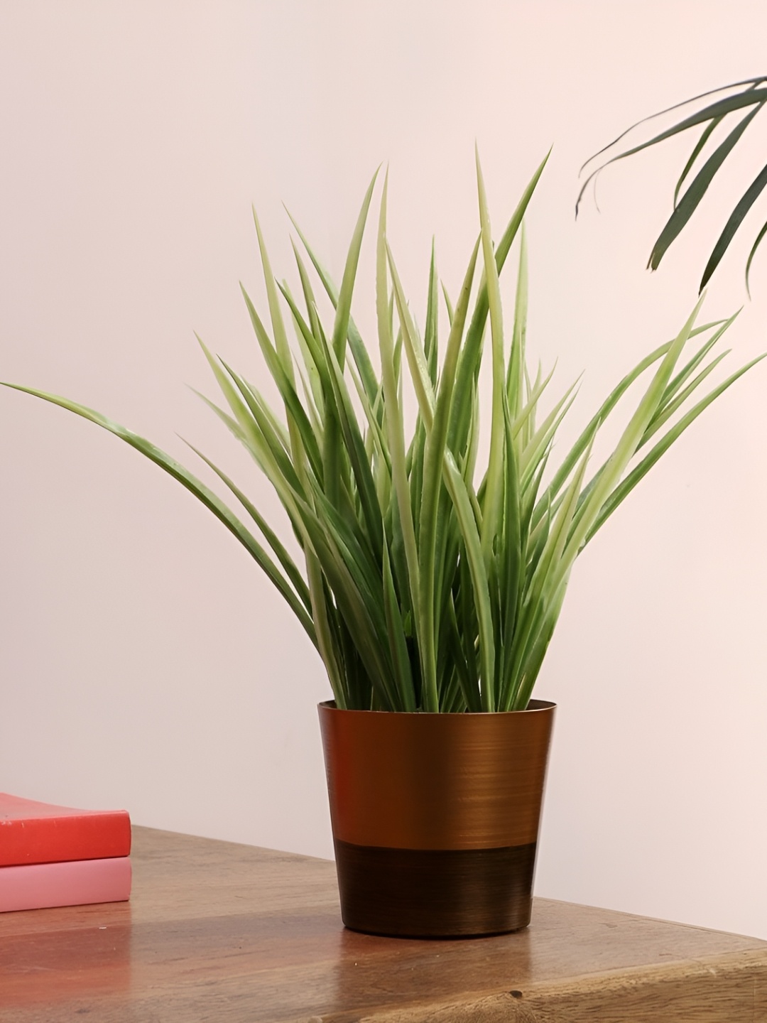 

pristine interiors Yellow & Brown Metal Waylen Planter, Gold