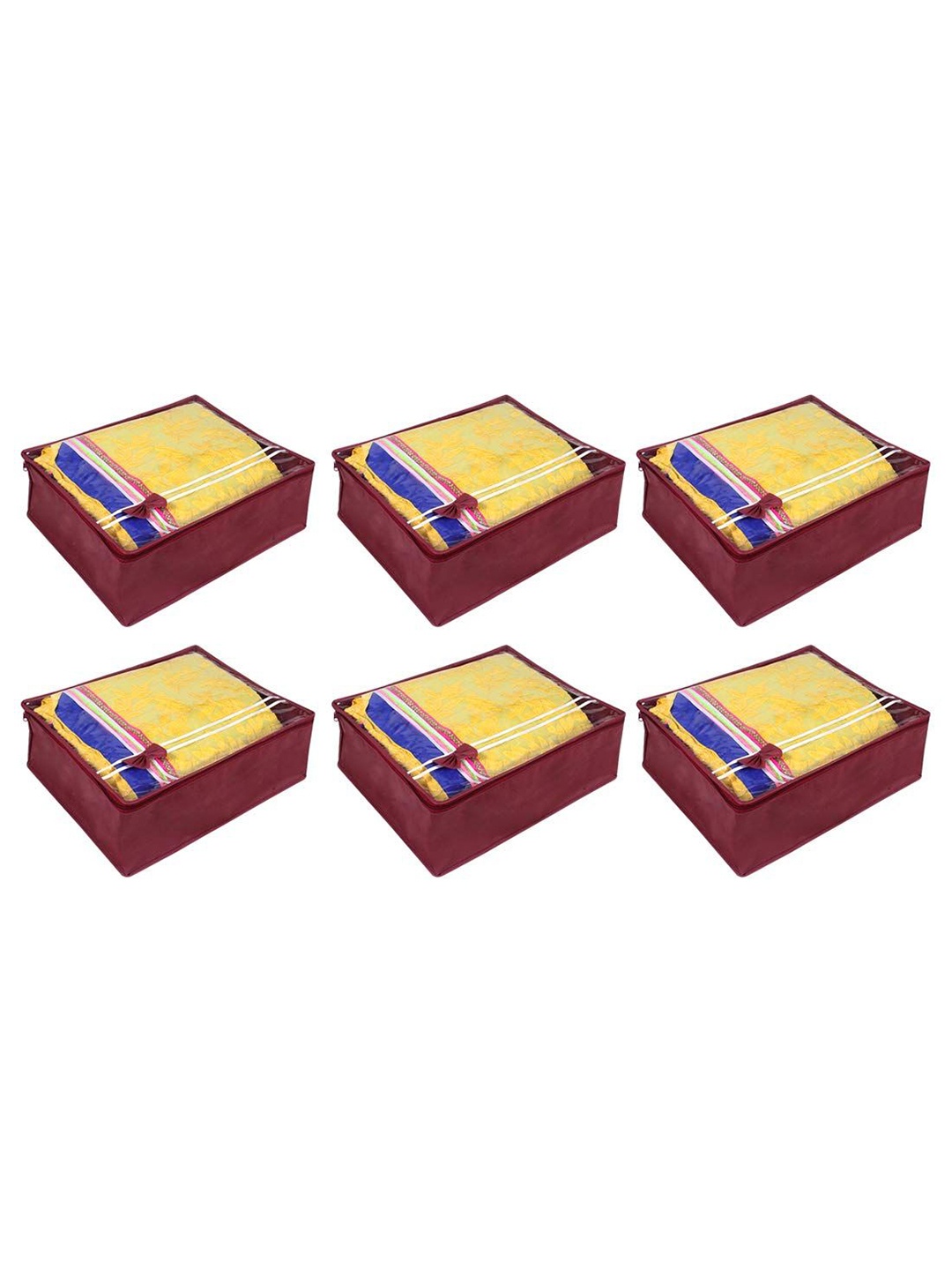 

prettykrafts Maroon & White 6 Pieces Multi-Utility organiser