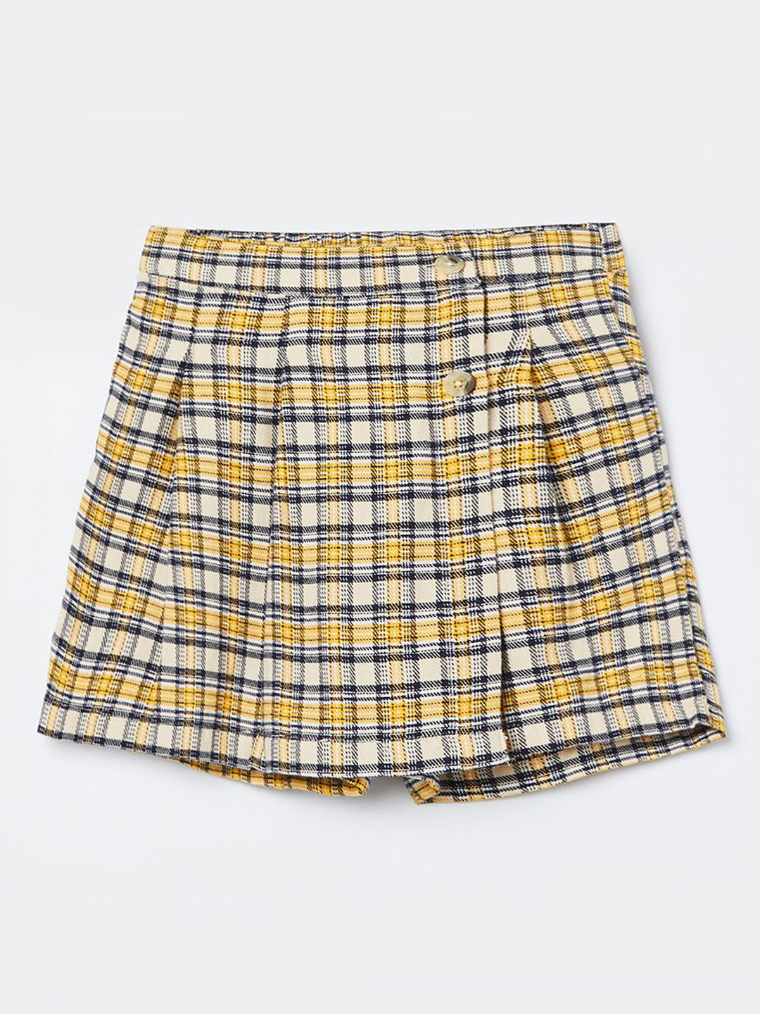 

Fame Forever by Lifestyle Girls Checked Pure Cotton A-Line Knee-length Skirts, Yellow