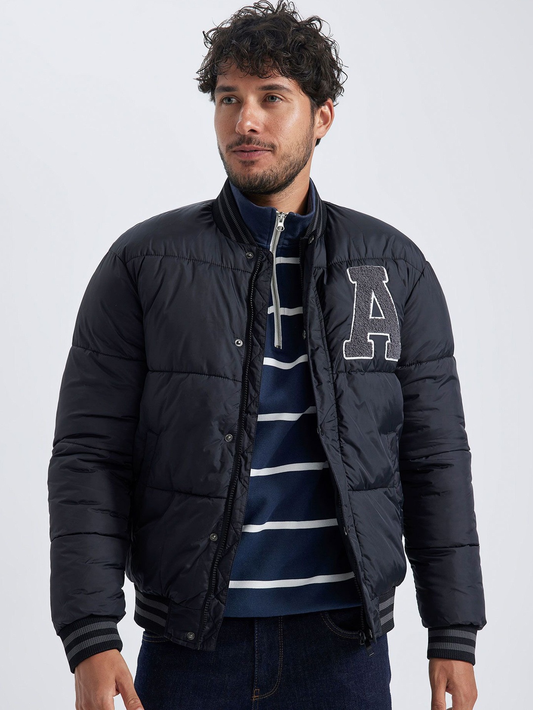 

DeFacto Men Puffer Jacket with Patchwork, Na