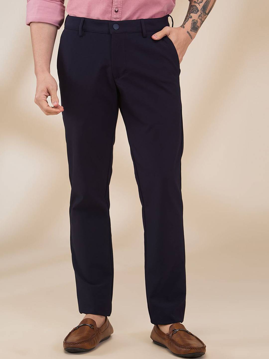 

Park Avenue Men Mid-Rise Trousers, Blue