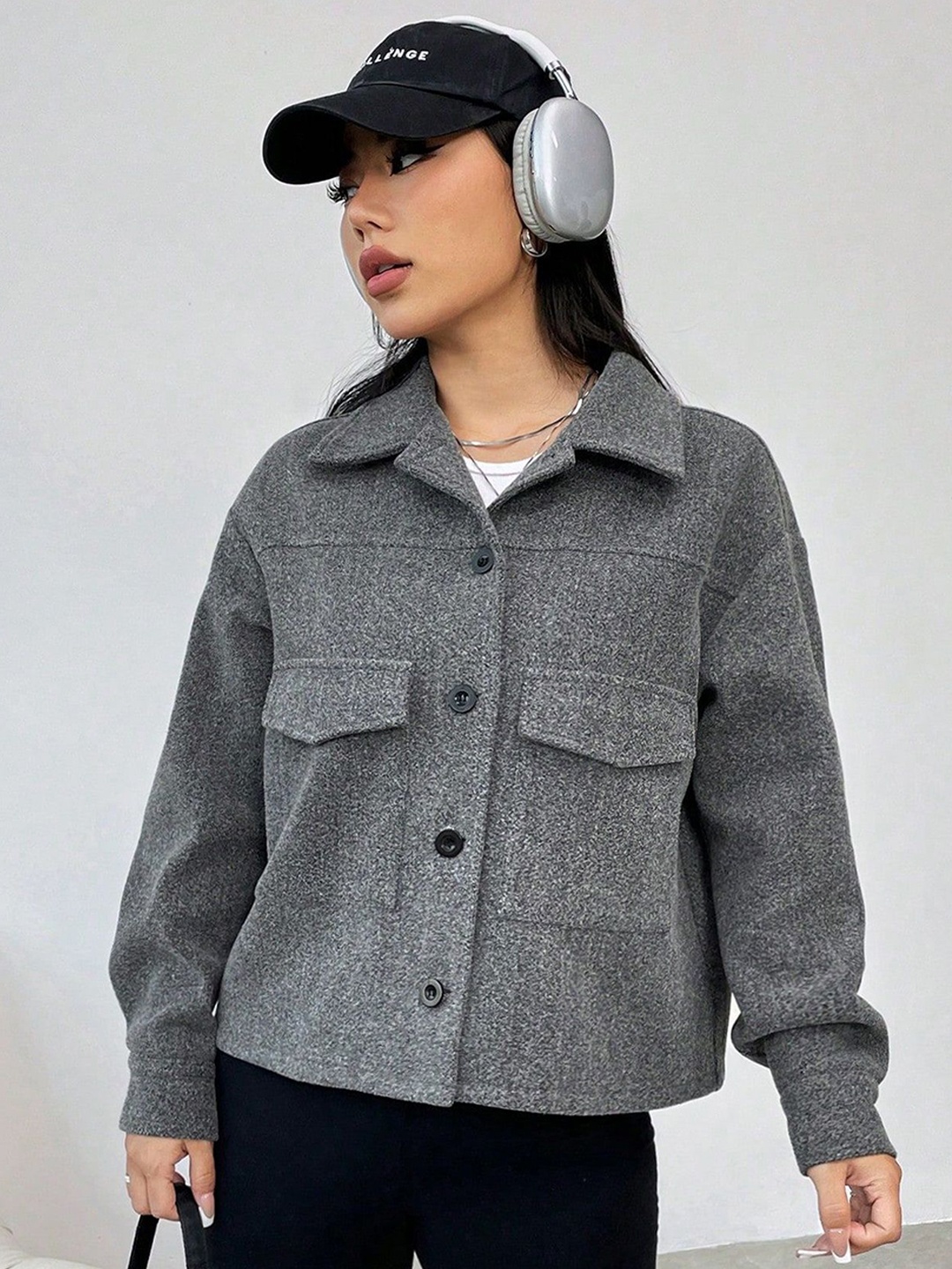 

StyleCast x Revolte Women Crop Outdoor Tailored Jacket, Grey