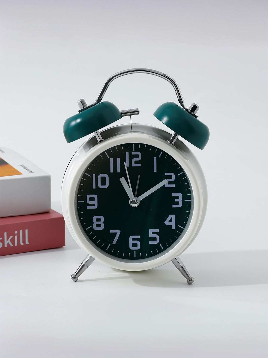

Kuber Industries Green & Black Analogue Contemporary Alarm Clock