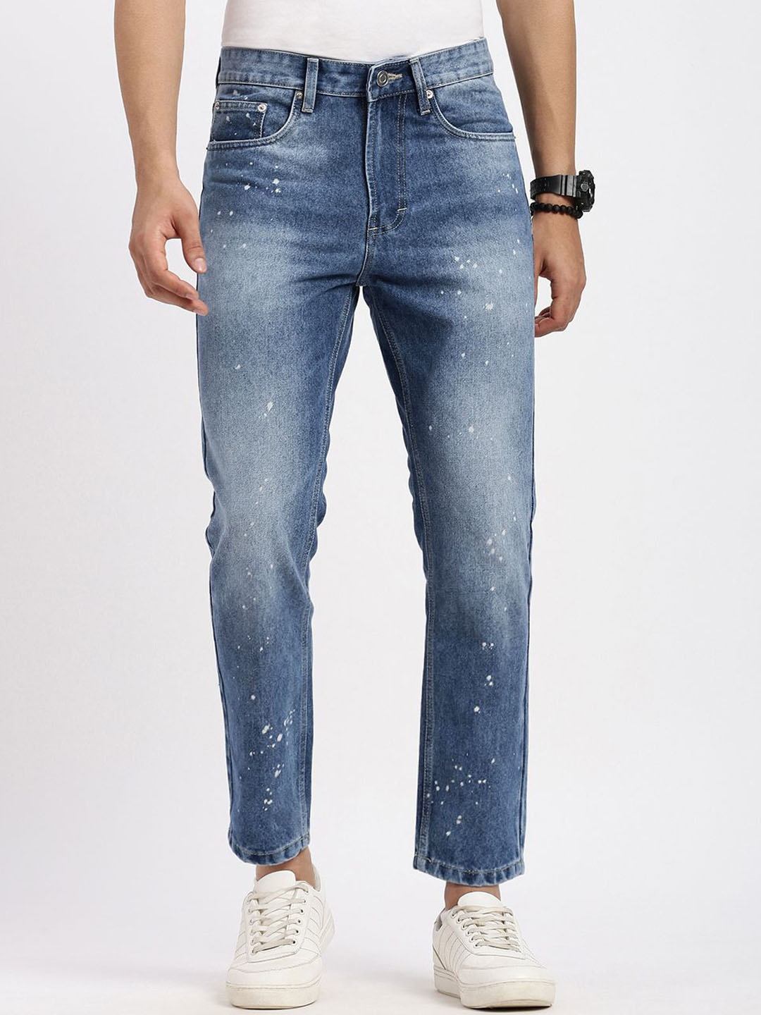 

SHOWOFF Men Comfort Low-Rise Heavy Fade Bleached Jeans, Blue