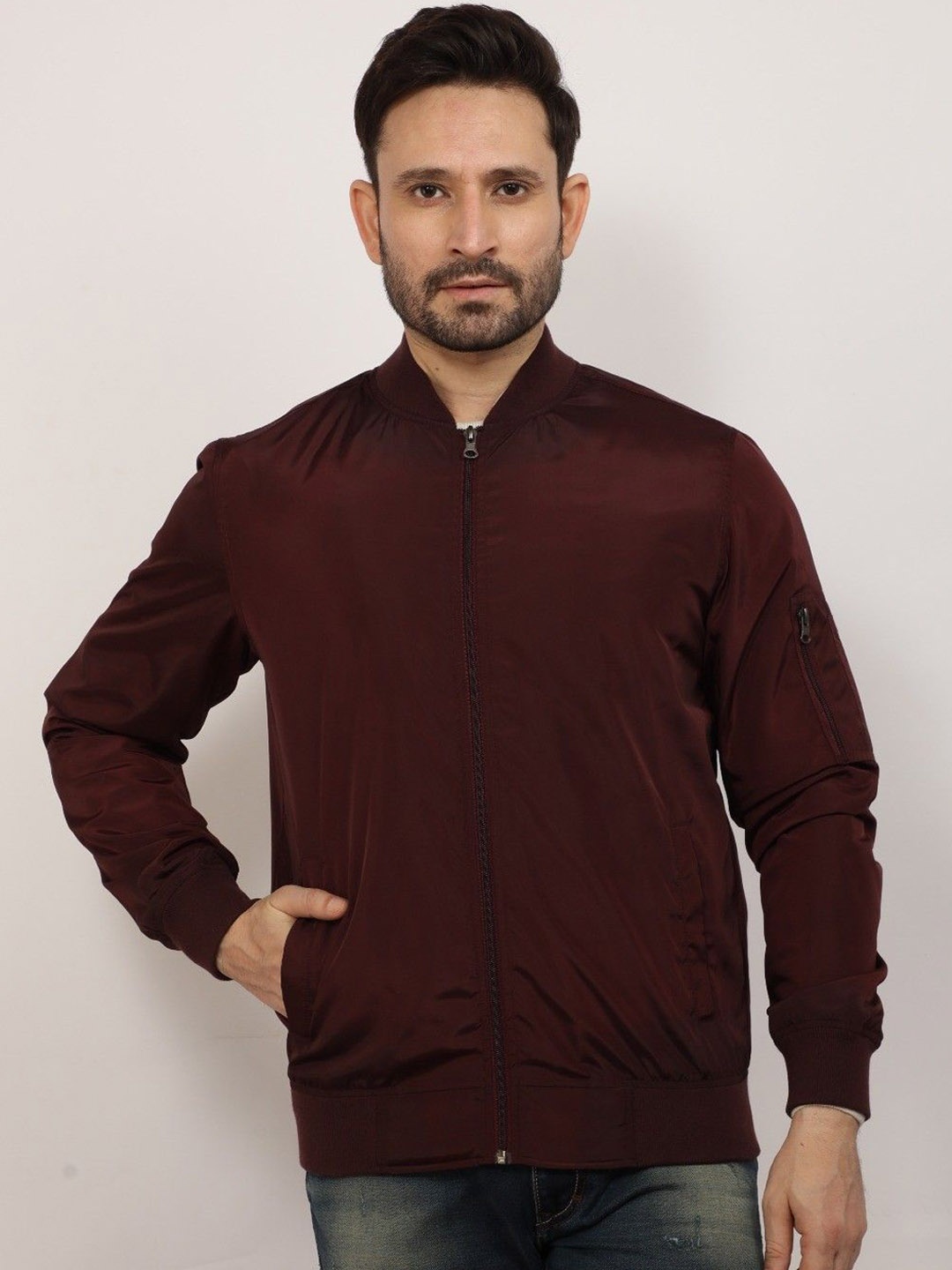 

Klub Fox Men Lightweight Bomber Jacket, Purple
