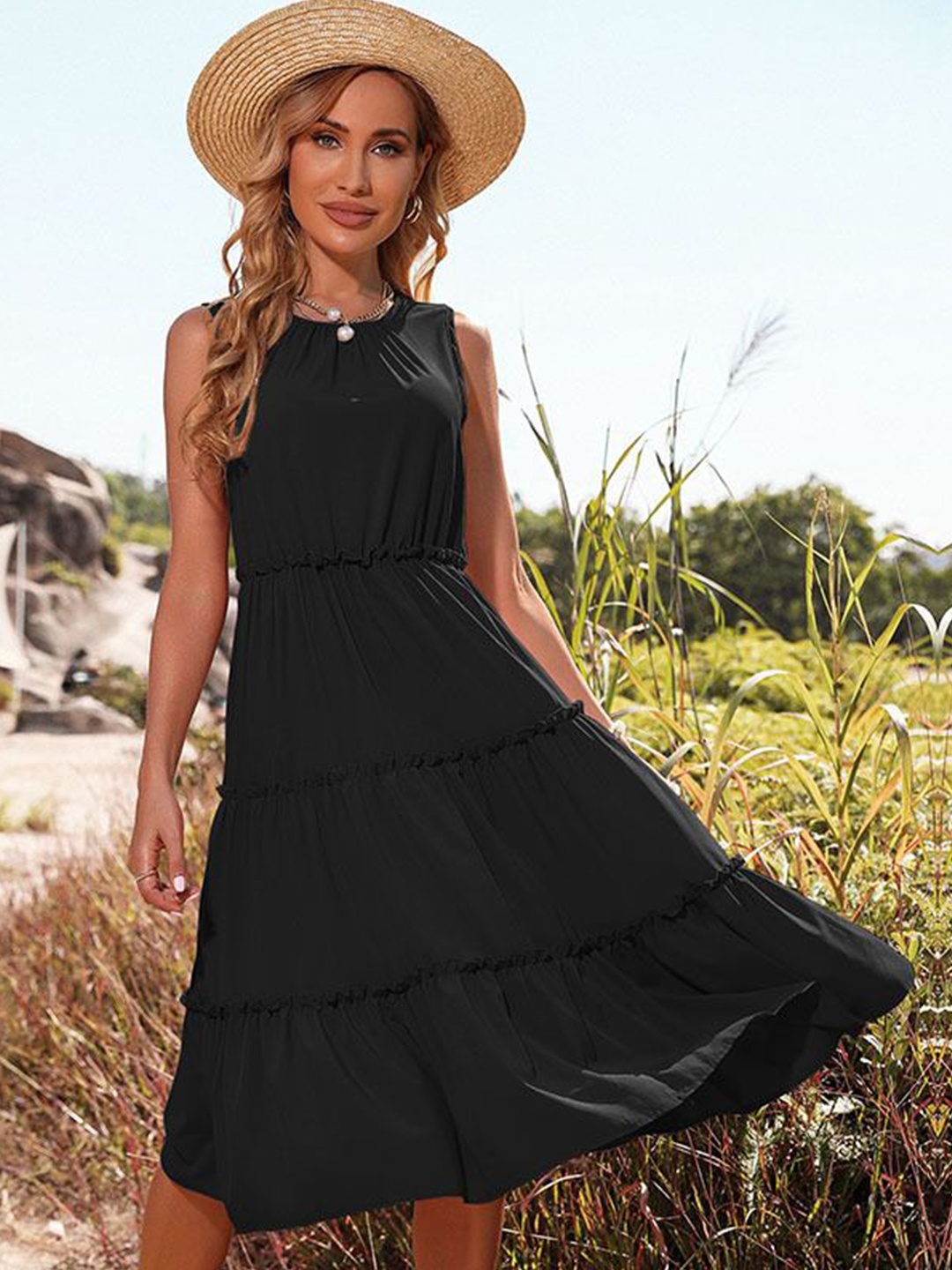 

StyleCast Fit- Flare Dress, Black