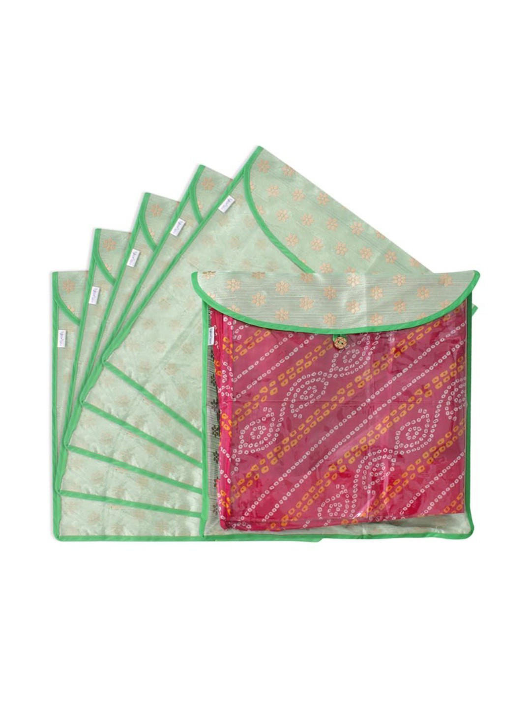 

prettykrafts Green 6 Pieces Printed Multi-Utility organiser