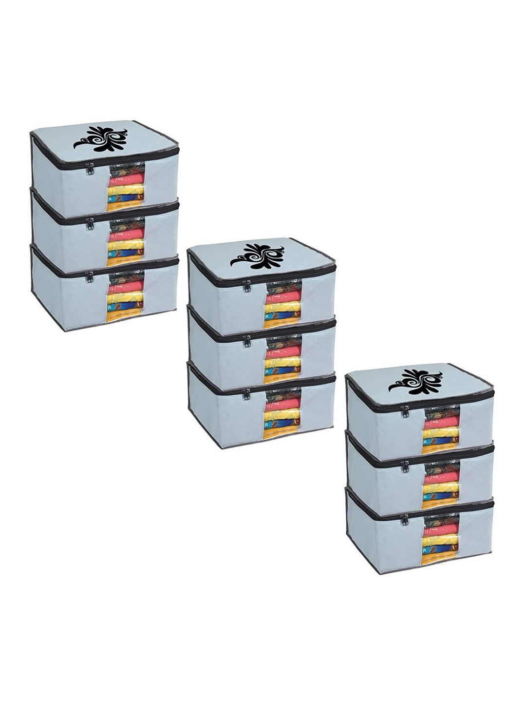 

prettykrafts Grey 9 Pieces Multi Utility Organisers