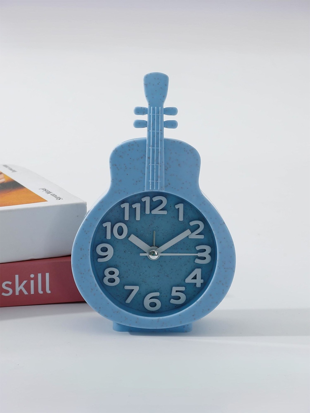 

Kuber Industries Blue Analogue Contemporary Guitar Shape Table Clock