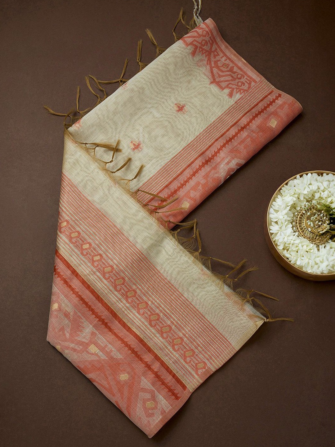 

Soch Ethnic Motifs Woven Design Dupatta, Orange
