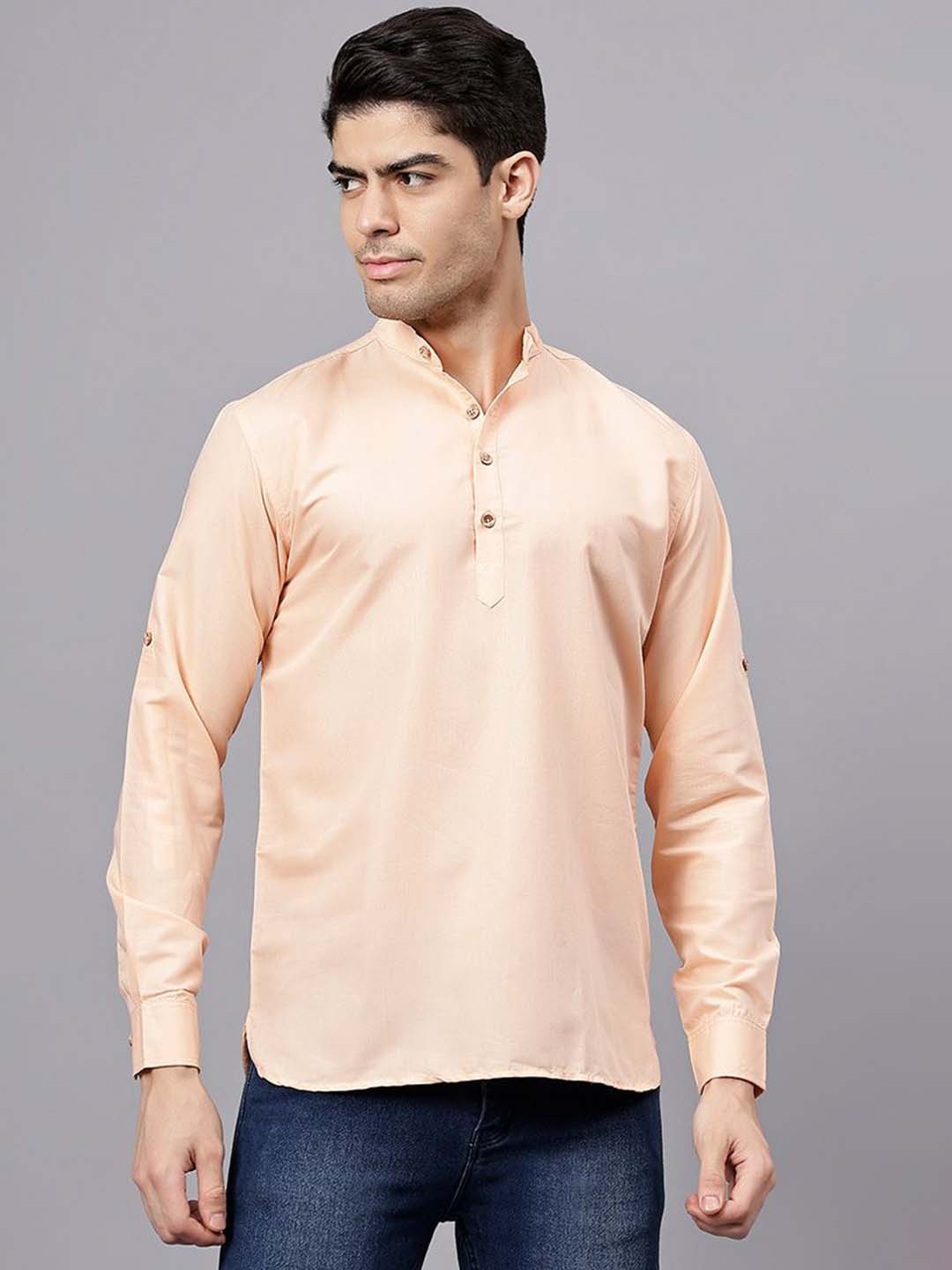 

Vida Loca Men Thread Work Kurta, Orange