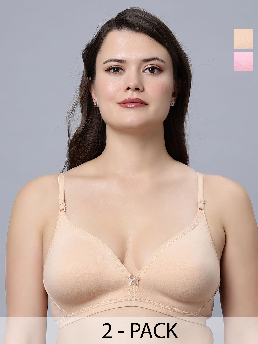 

In Care Women Pack of 2 Full Coverage T-shirt Bra, Pink