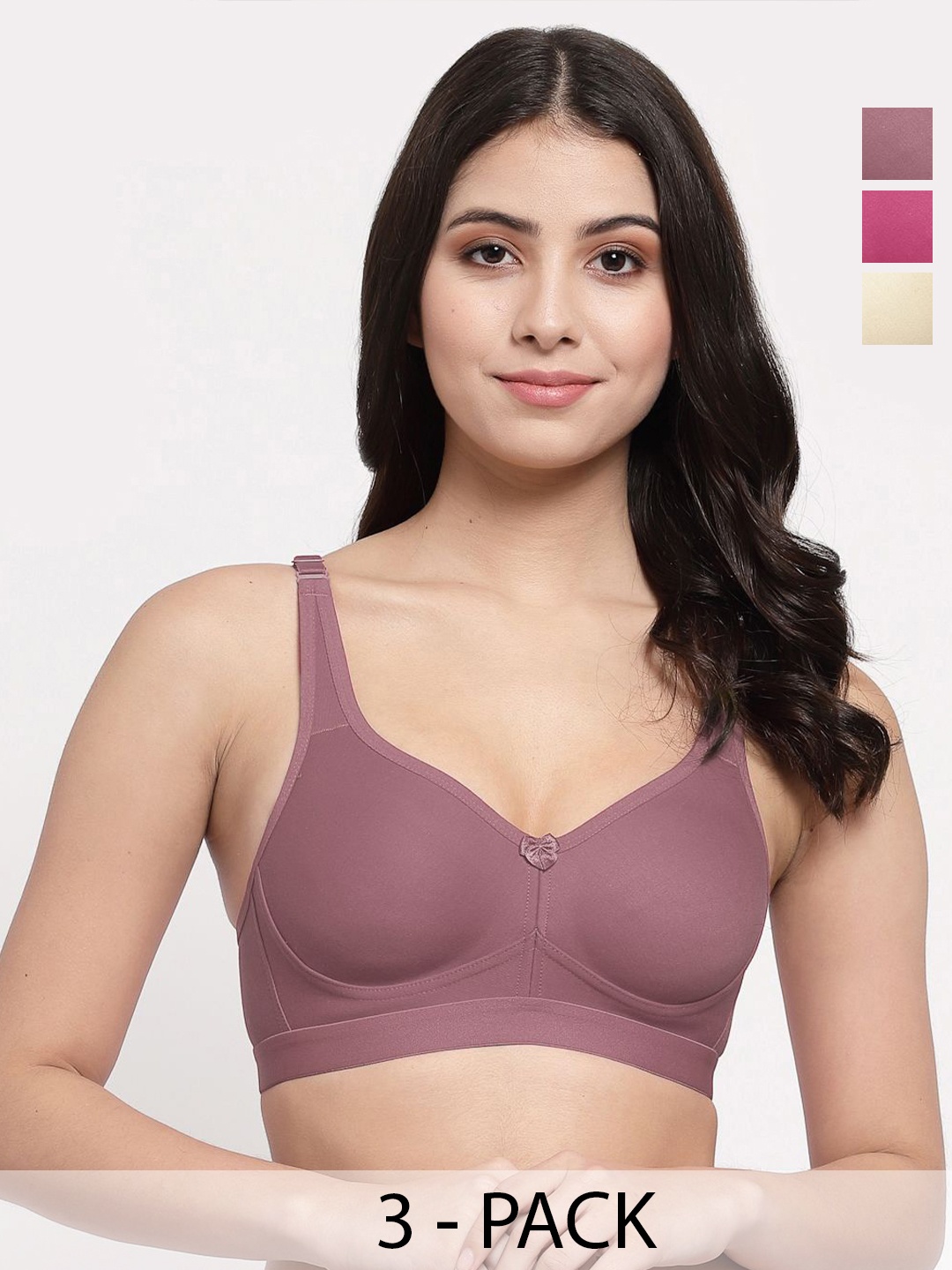 

College Girl Pack Of 3 Full Coverage Lightly Padded Minimizer Bra, Magenta