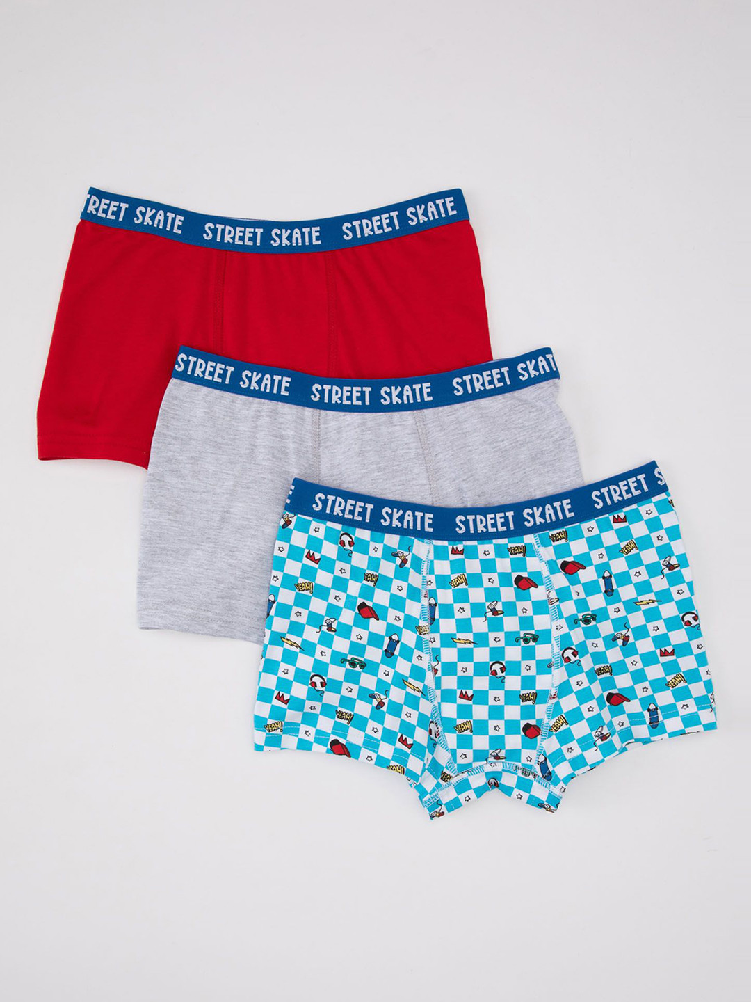 

DeFacto Boys Pack Of 3 Printed Knitted Boxers 234063288-GR93, Blue
