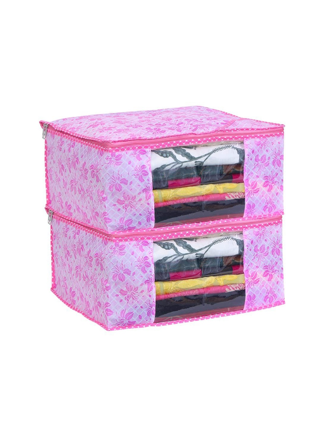 

prettykrafts Pink 2 Pieces Printed Multi-Utility organiser