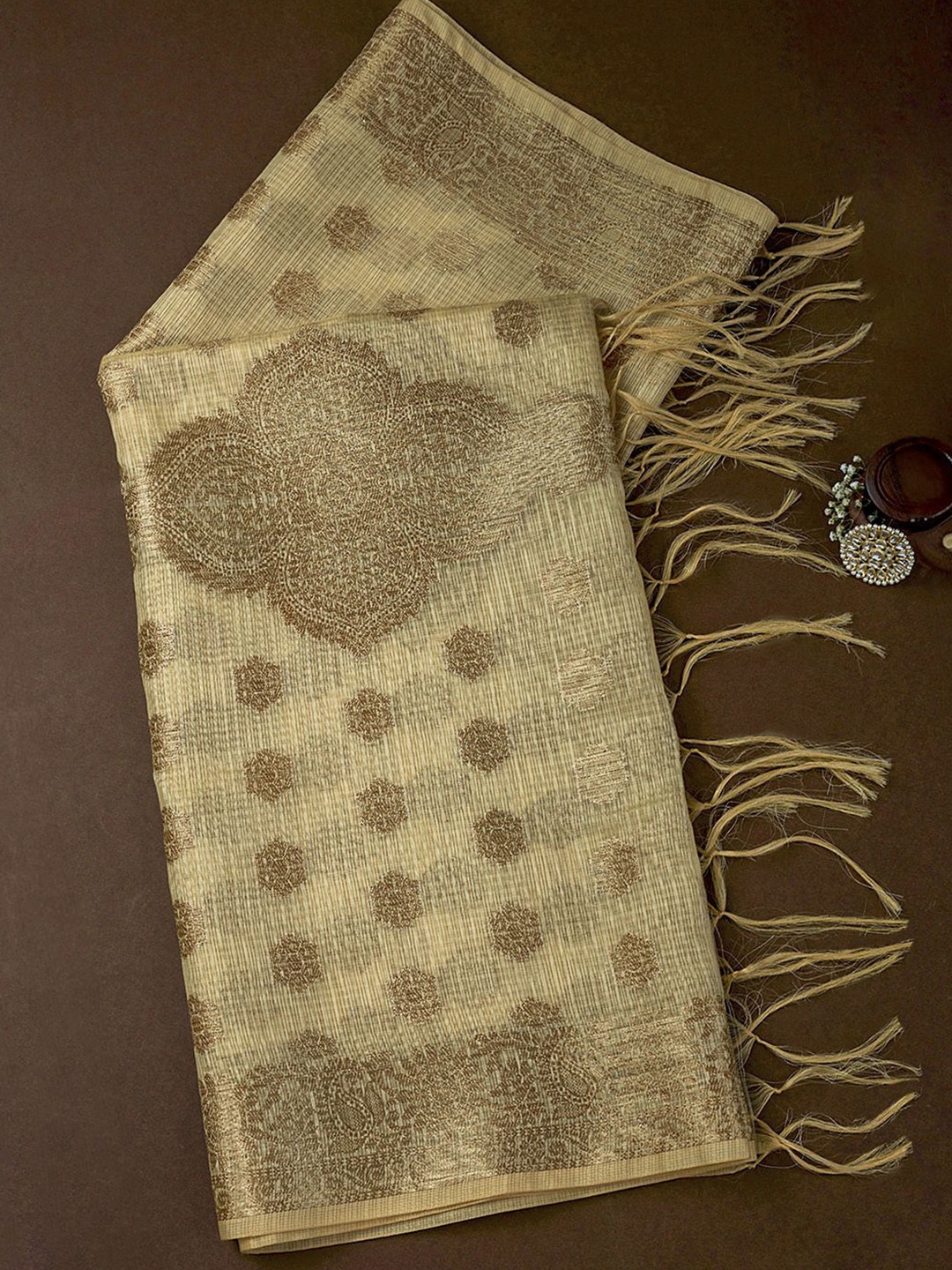 

Soch Ethnic Motifs Woven Design Dupatta with Zari, Gold