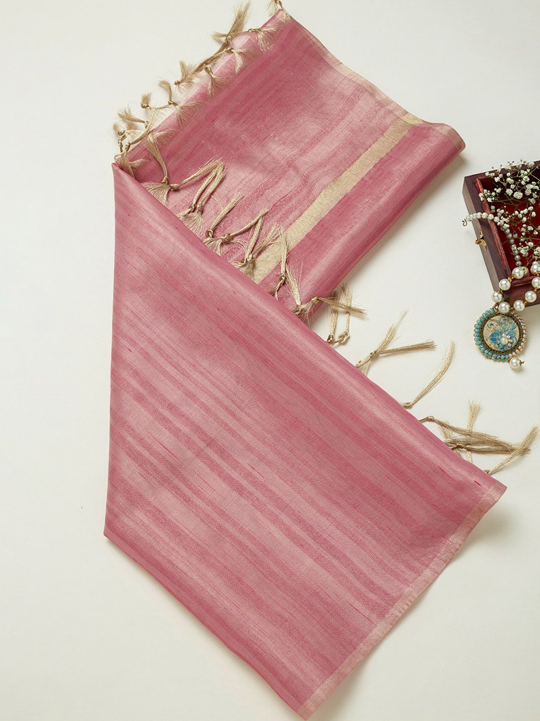 

Soch Pink Striped Woven Design Dupatta