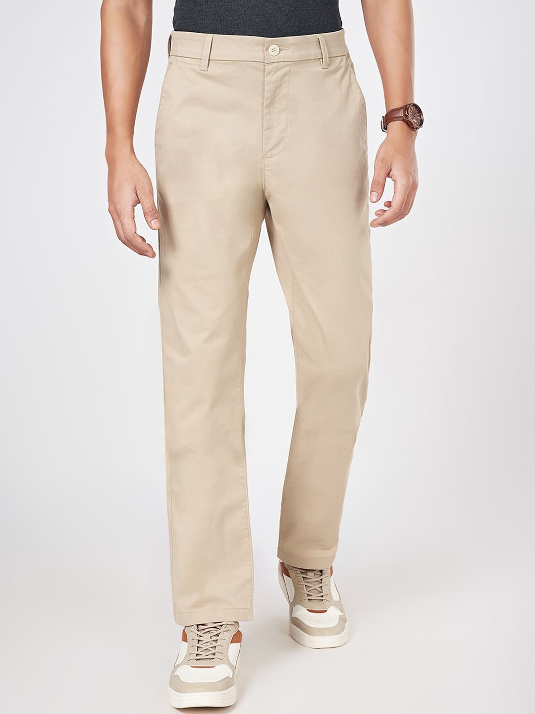 

BYFORD by Pantaloons Men Trousers, Khaki