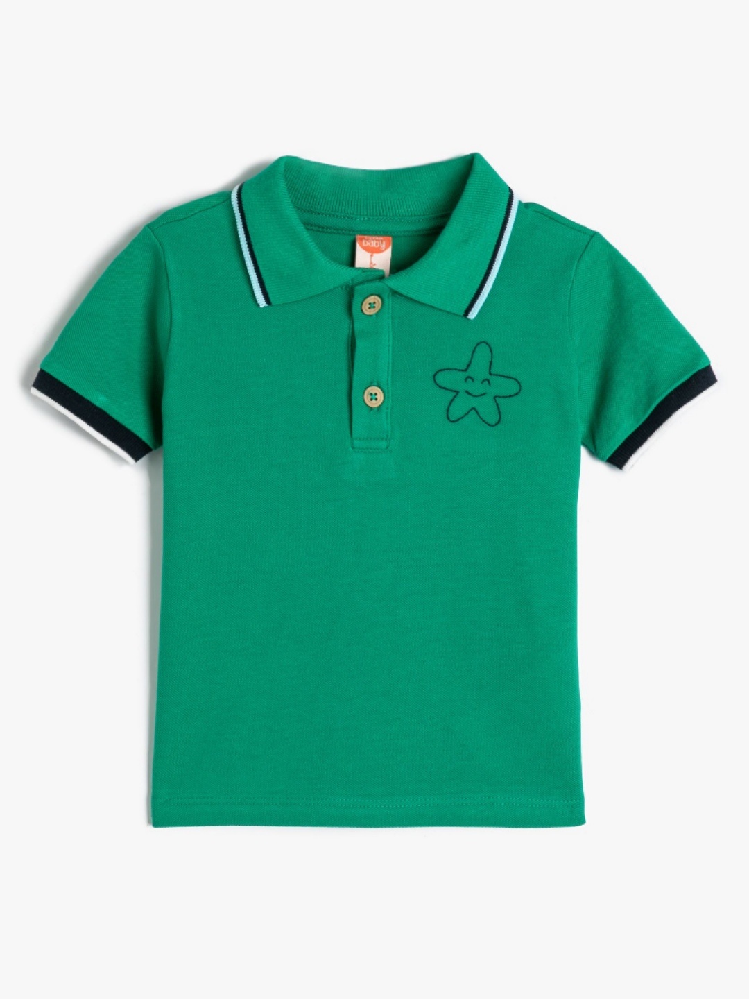 

Koton Boys Solid Polo Collar Cotton T-shirt, Green