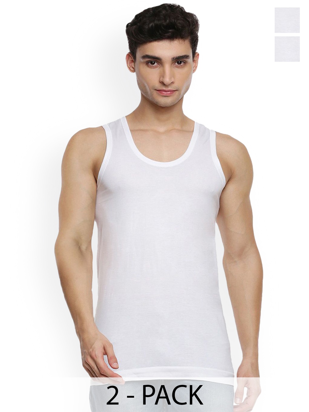 

Ramraj Pack Of 2 Men Cotton White Innerwear Vests