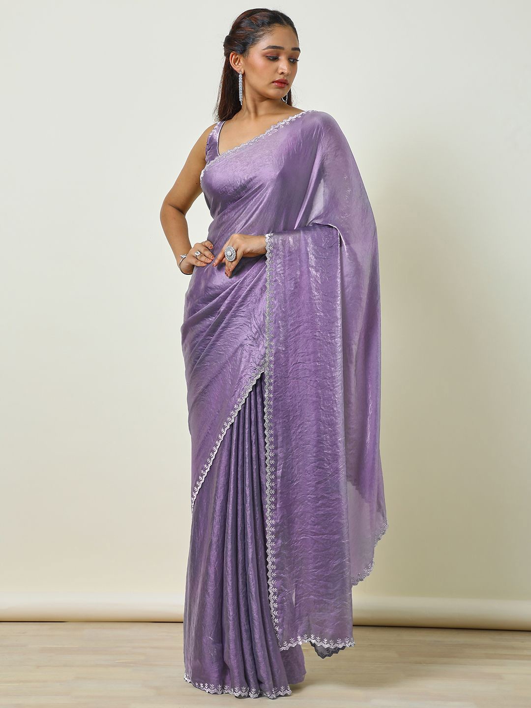 

Soch Beads and Stones Saree, Lavender