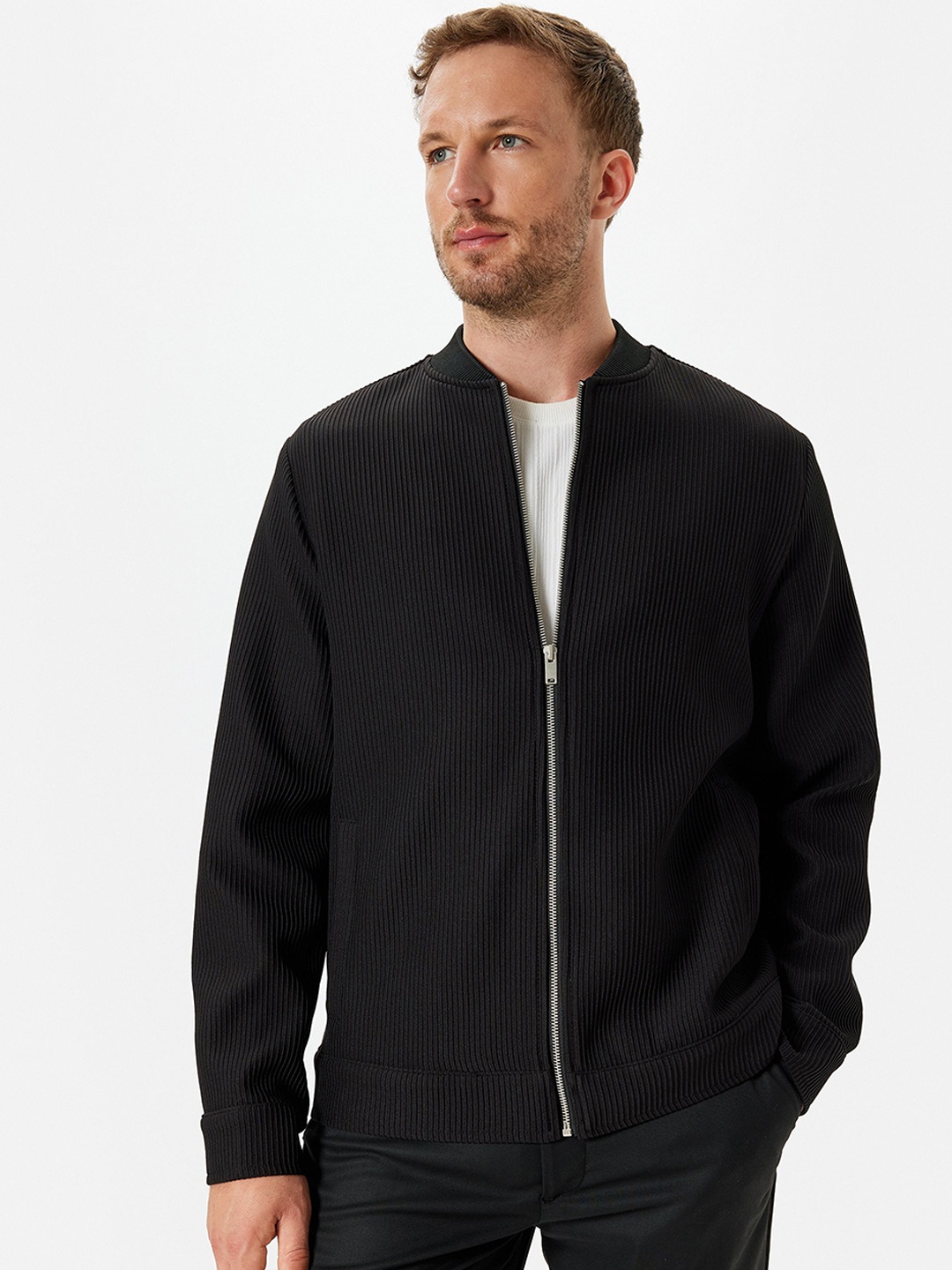 

Koton Long Sleeves Open Front Jacket, Black