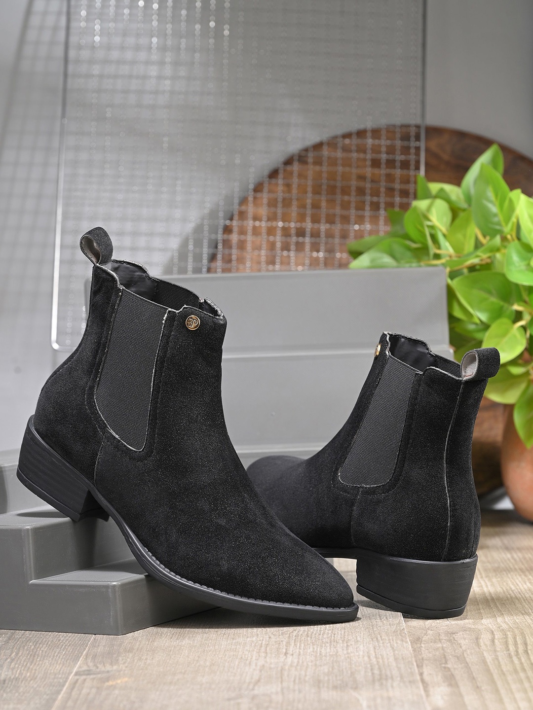 

El Paso Women Casual Block-Heeled Chelsea Boots, Black