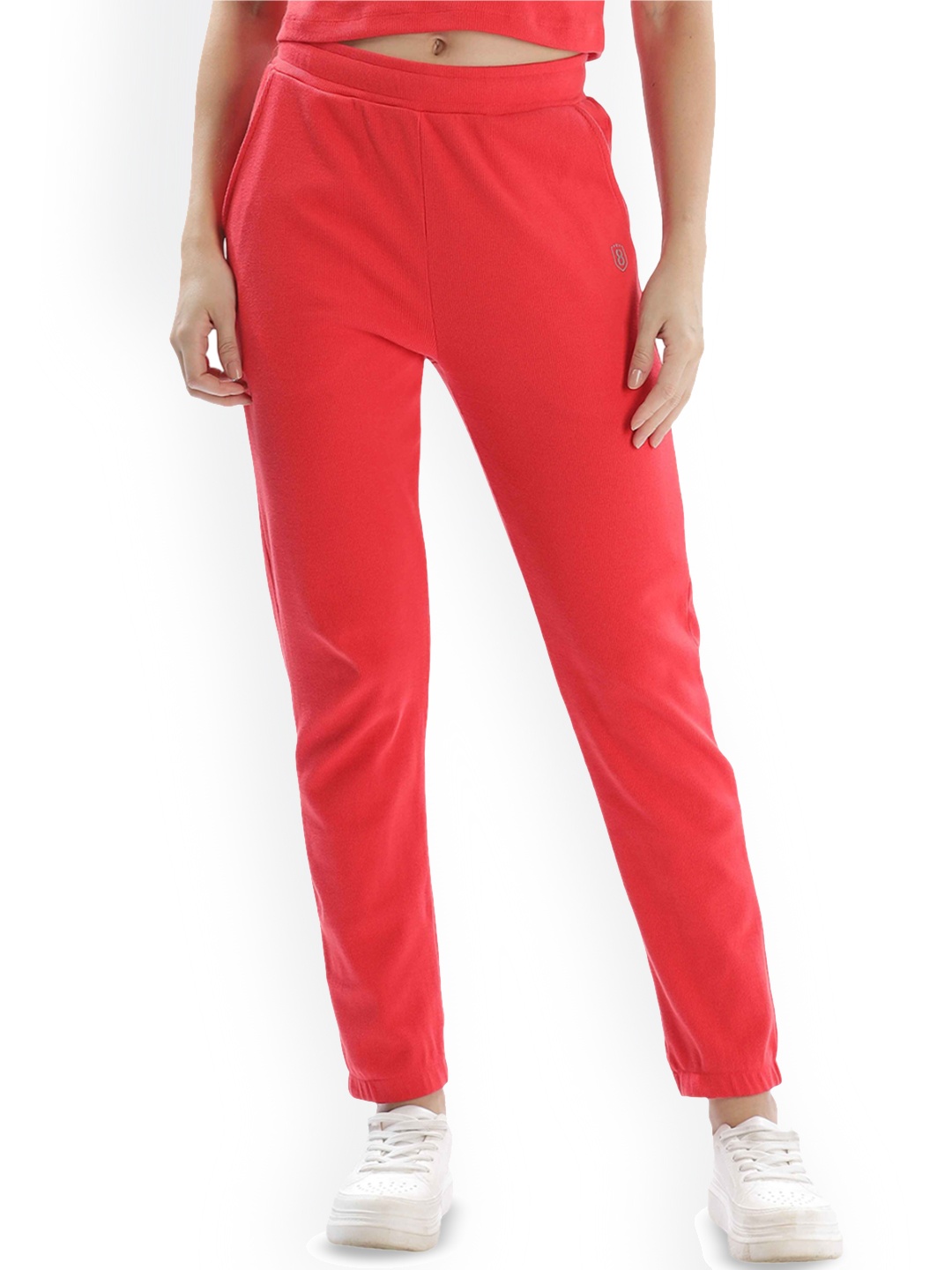 

Domin8 Women Jogger Pant With Side Pockets And Drawstring, Red