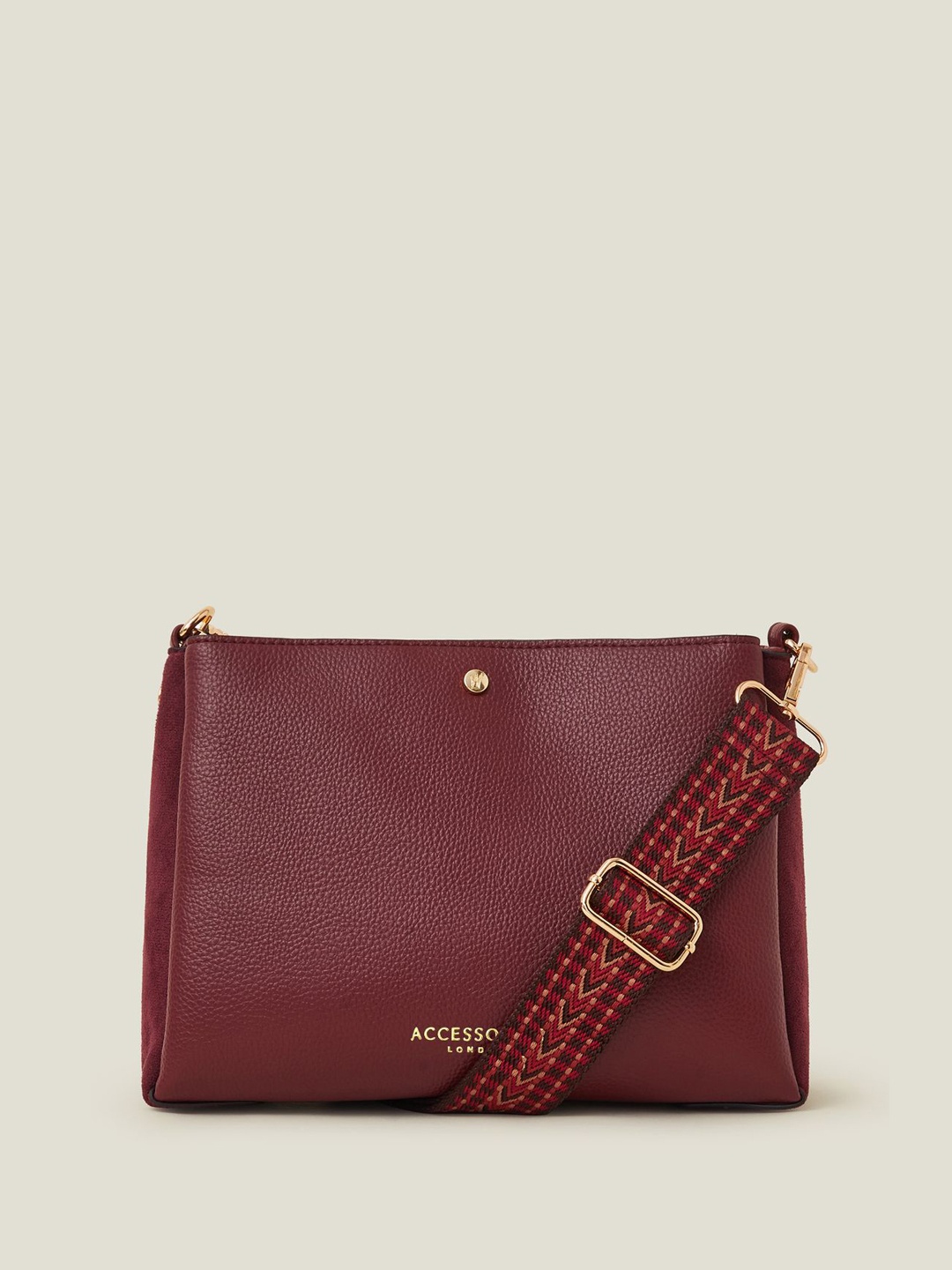 

Accessorize Women PU Structured Sling Bag, Burgundy