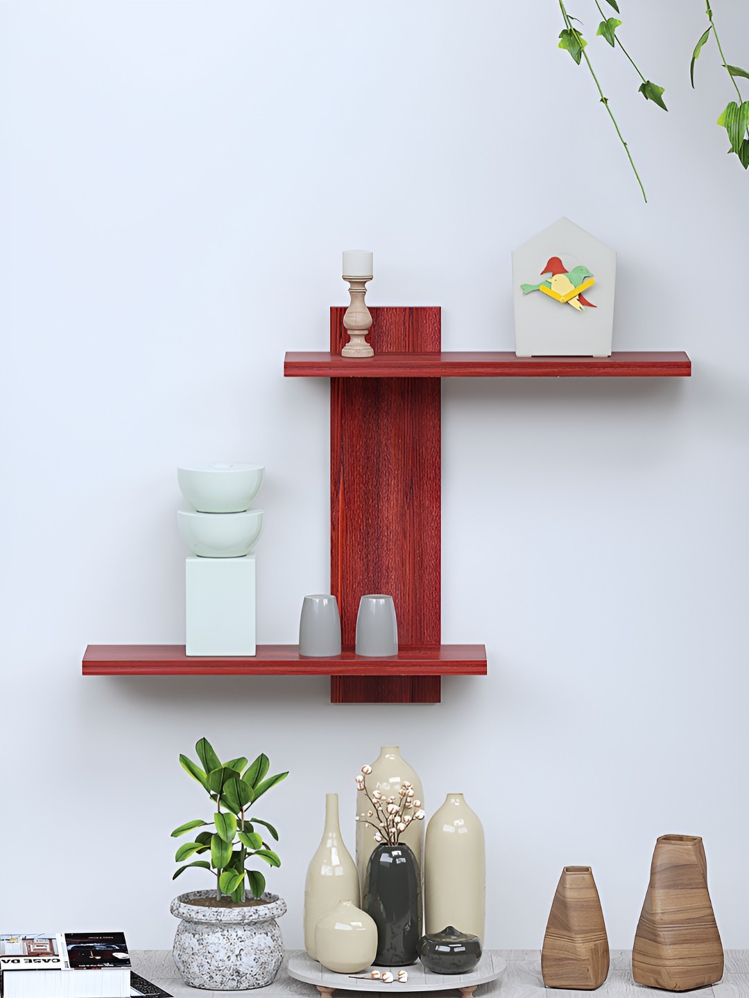 

RANDOM Brown Engineered Wood Wall Shelf