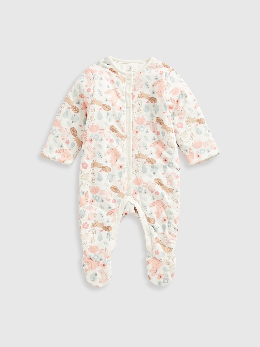 

mothercare Girls Printed Sleepsuit, White