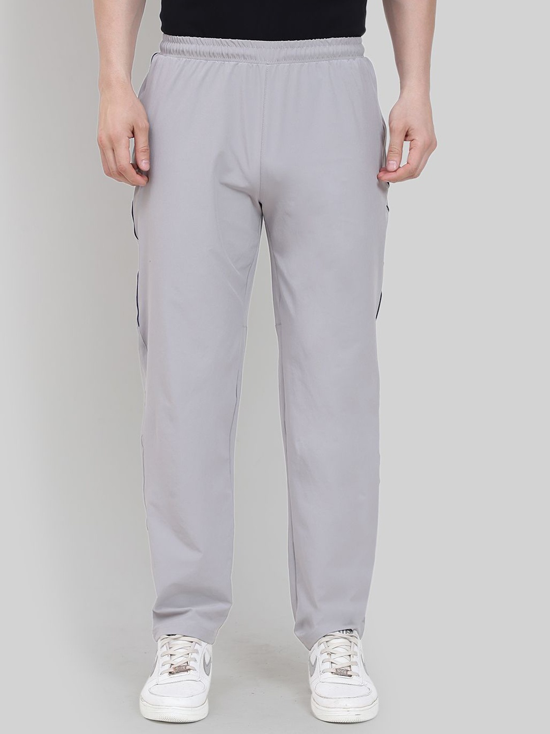 

Canjuice Men Mid Rise Track Pants, Grey