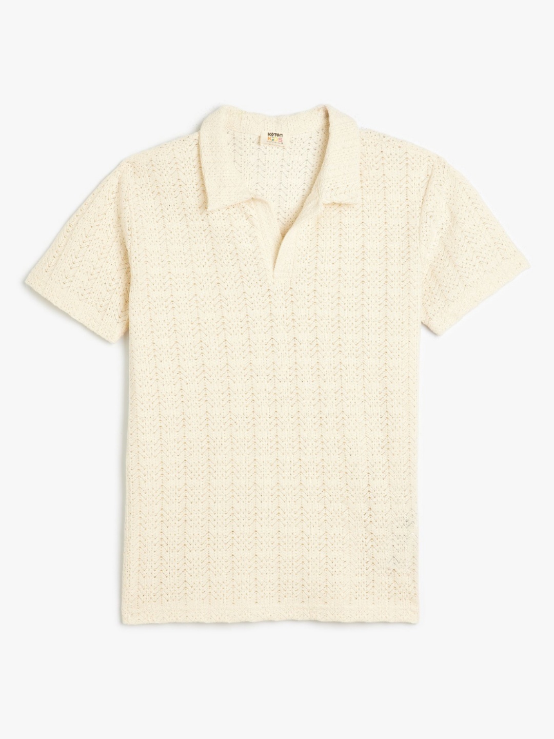 

Koton Boys Solid Polo Collar Cotton T-shirt, Beige