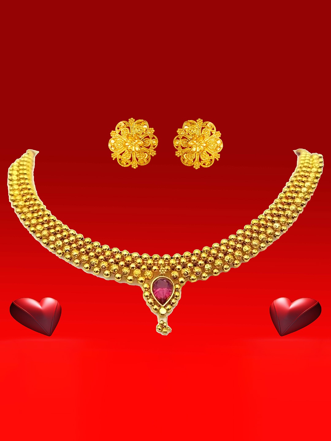 

Heer Collection Gold Plated Choker Set