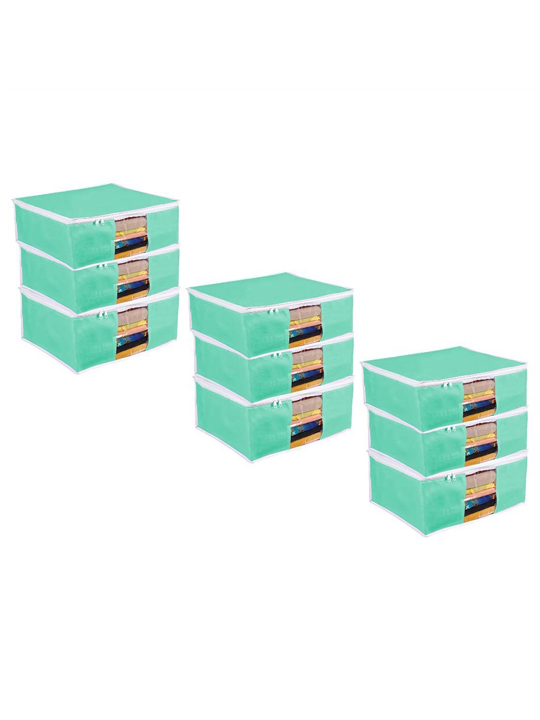 

prettykrafts Green 9 Pieces Multi-Utility organiser