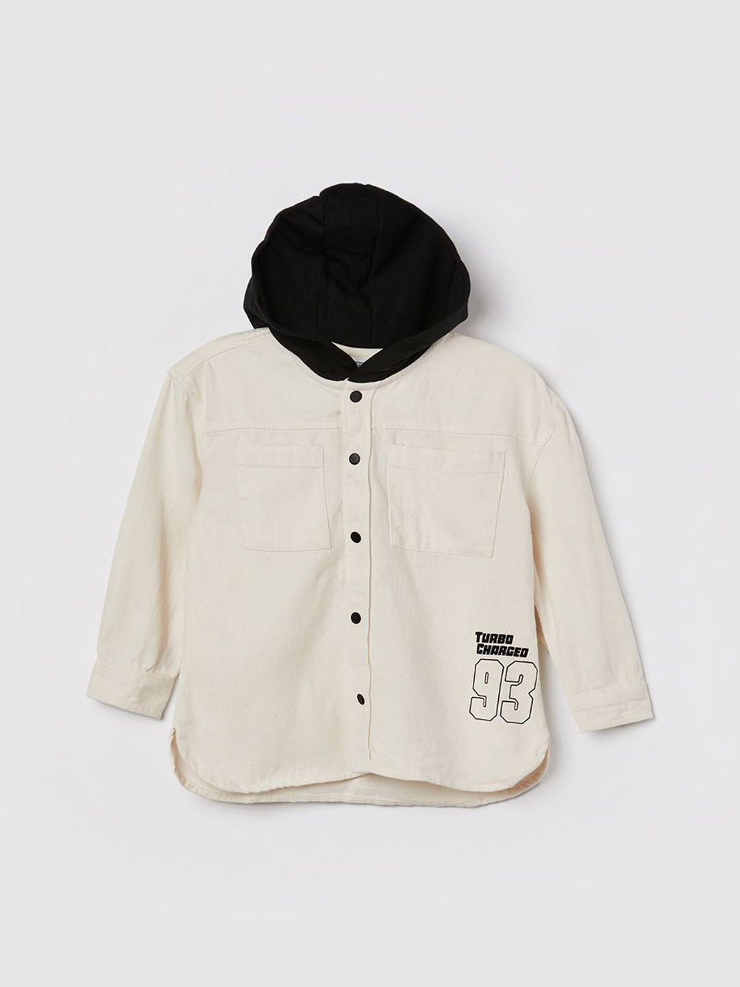 

Fame Forever by Lifestyle Boys Hooded Tailored Cotton Jacket, Off white