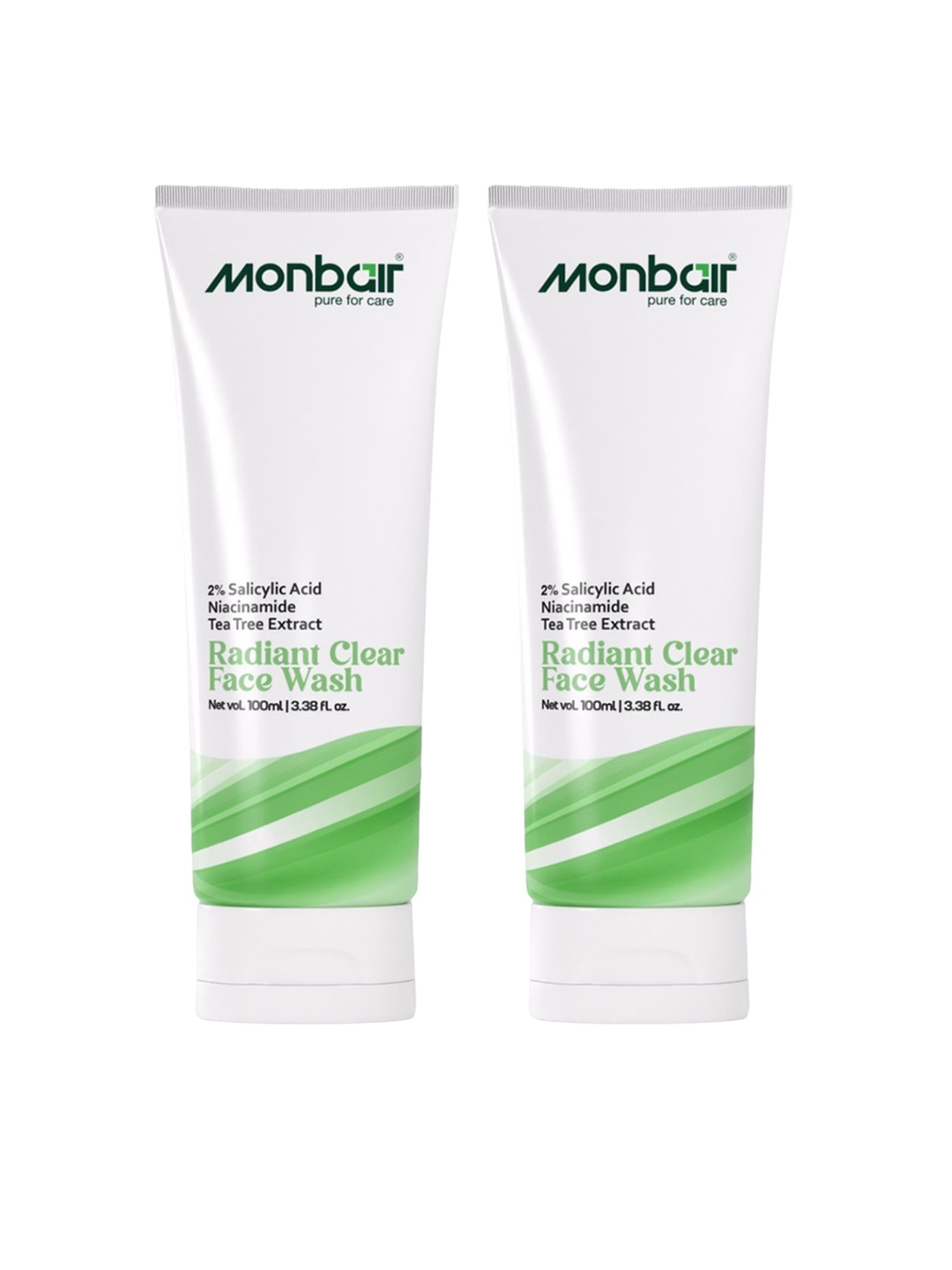 

MONBAIR Set Of 2 Radiant Glow Face Wash- 100 ml Each, Transparent