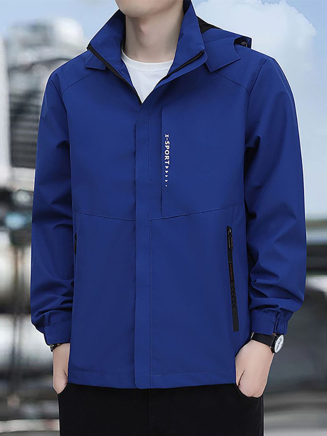 

StyleCast x Revolte Men Outdoor Tailored Jacket, Blue