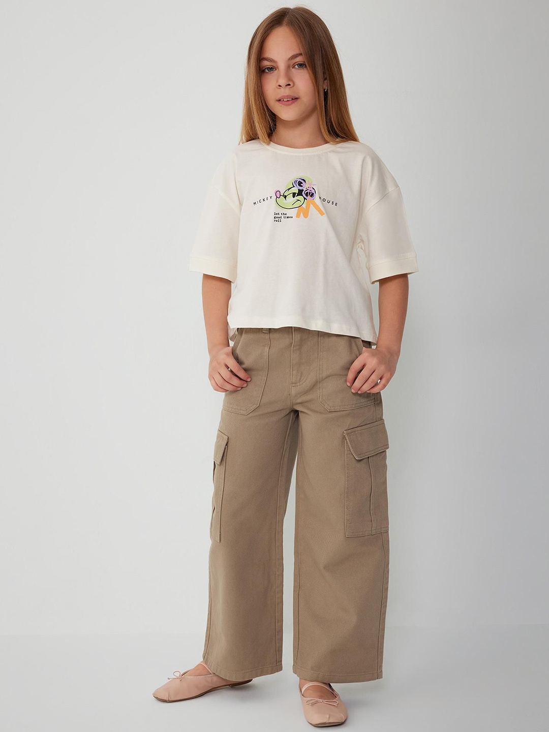 

DeFacto Girls Cargos Trousers, Beige