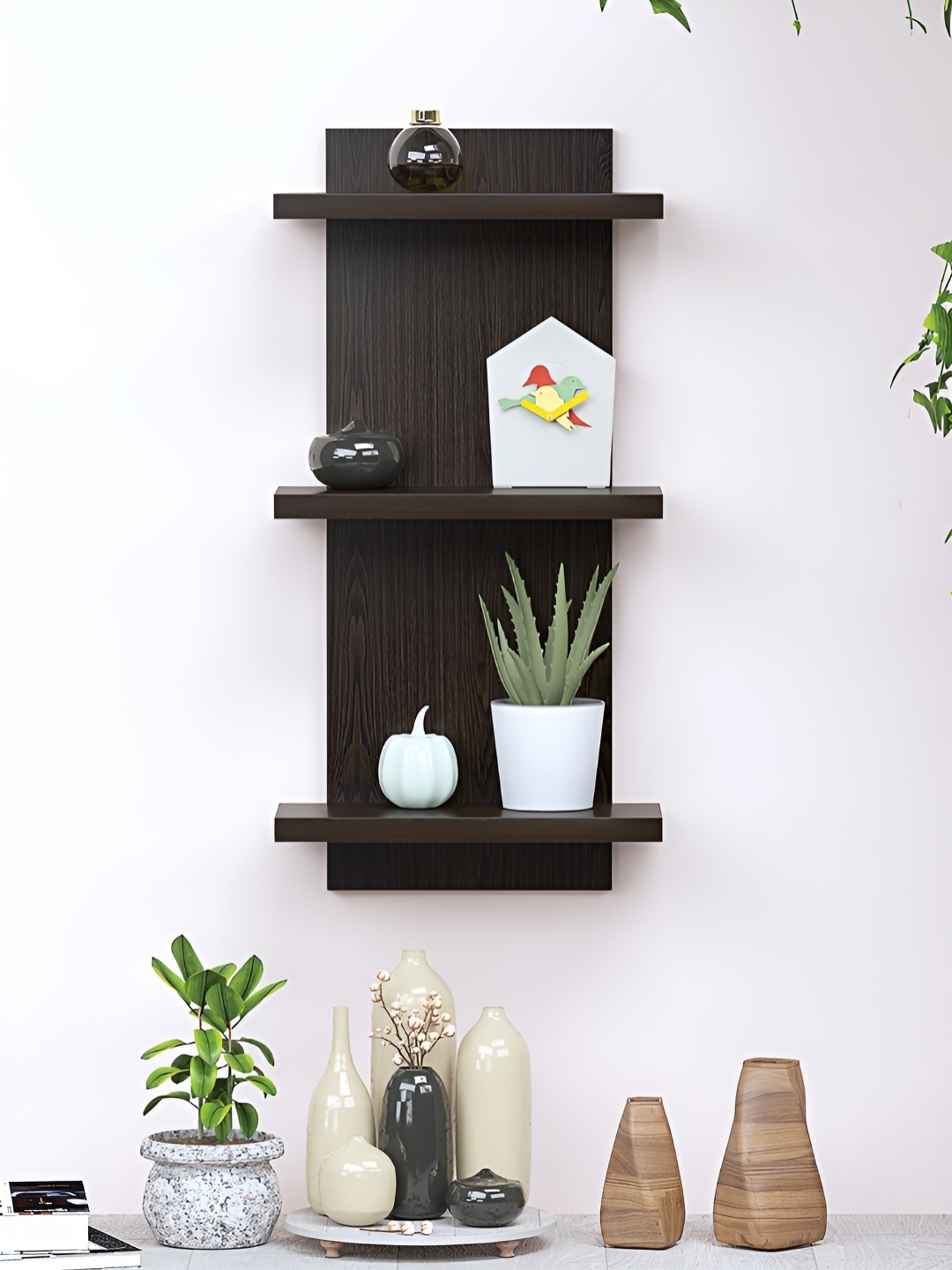 

RANDOM Black Engineered Wood Multipurpose Storage Wall Shelf