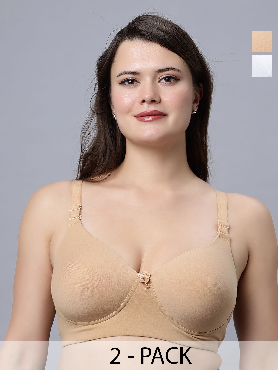 

In Care Pack Of 2 Full Coverage Heavily Padded Bra, Beige