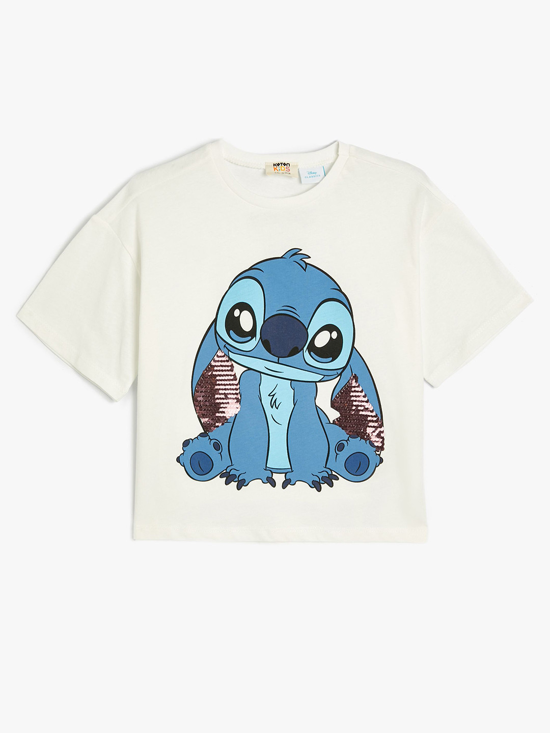 

Koton Girls Graphic Printed Round Neck Cotton T-shirt, Beige