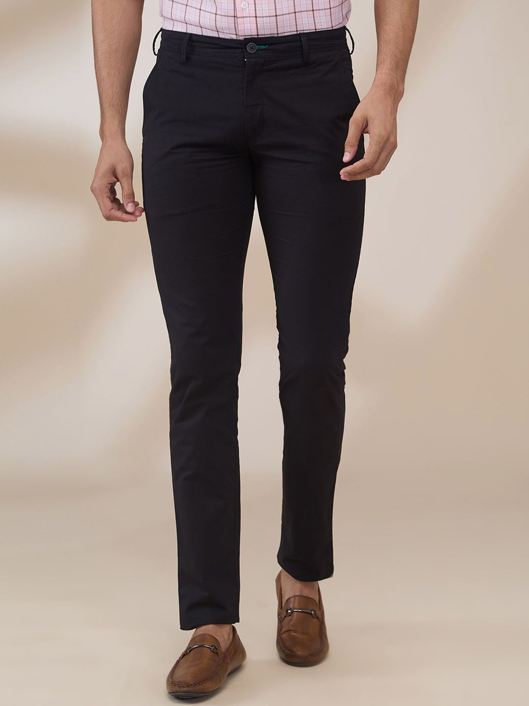 

ColorPlus Men Slim Fit Regular Trousers, Black