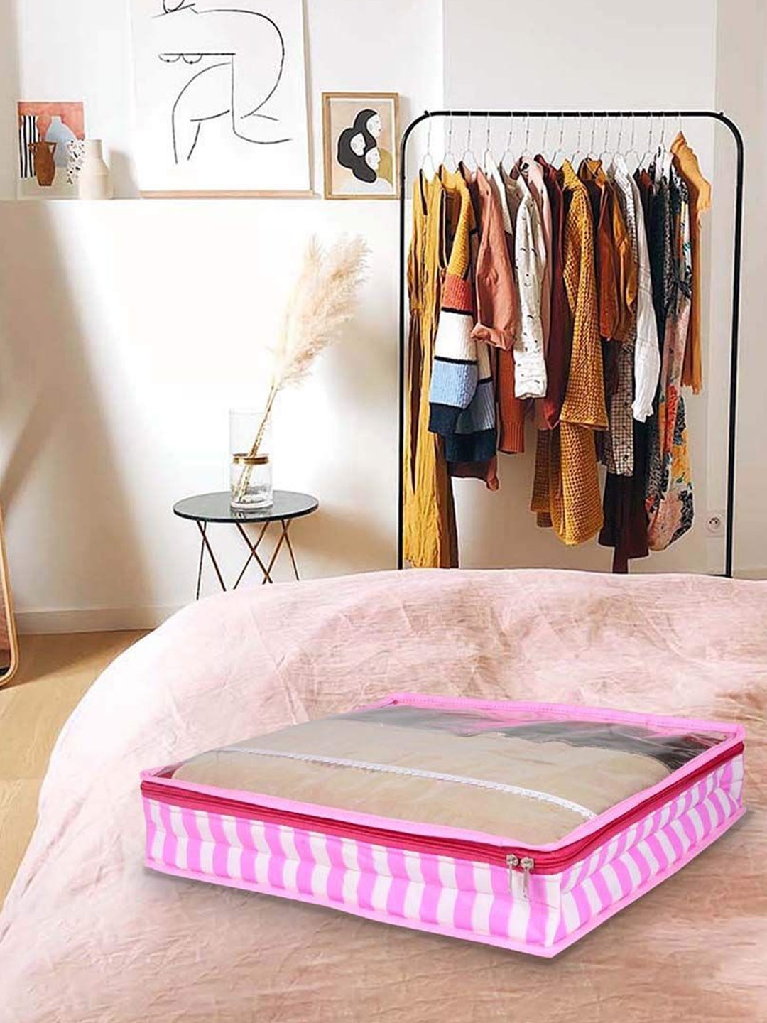 

prettykrafts Pink & White 6 Pieces Multi Utility Organisers
