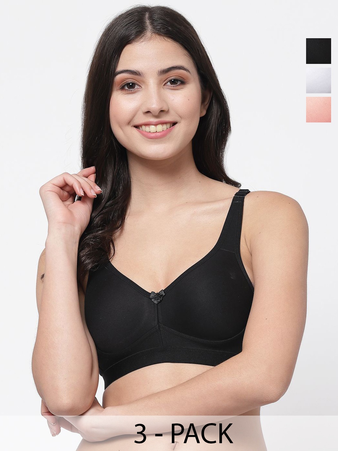 

College Girl Women Pack of 3 Full Coverage Lightly Padded Minimizer Bra, White