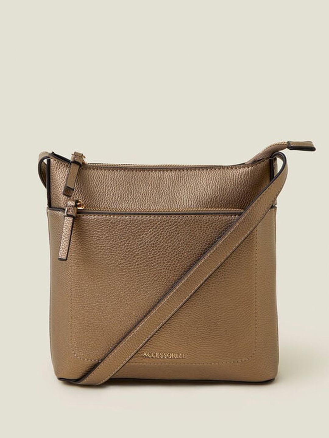 

Accessorize PU Structured Sling Bag, Bronze
